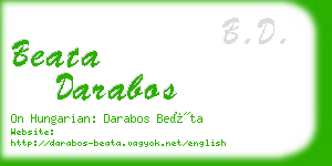 beata darabos business card